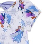Disney Frozen Elsa Princess Anna Olaf Christmas Little Girls Skater Dress White/Purple 6X