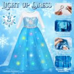 Luucio Light Up Frozen Princess Dress Up Costume With Accessories For Little Girls 2-10 Years, Girls Birthday Christmas Dress