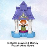 Fisher-Price Little People Toddler Toy Disney Frozen Anna in Arendelle Portable Playset with Figure for Ages 18+ Months