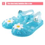 Amtidy Jelly Shoes for Girls, Snow Queen Princess Birthday Sandals for Little Girls, Frozen Inspired Party Cosplay Costumes Dress Flats