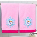 Disney Frozen Hand Towel Set 4 Pack – Bundle with Frozen Hand Towel Featuring Olaf for Kids, Adults Plus Stickers, More | Disney Frozen Towel for Bathroom