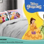 Sunny Side Up Disney Princess 2 Pack Reversible Pillowcases – Double Sided Pillow Covers Features Moana, Belle & Rapunzel, Kids Super Soft Bedding