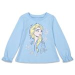 Disney Frozen Elsa Toddler Girls Long Sleeve Graphic T-Shirt & Leggings Light Blue 5T