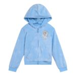 Disney Frozen Elsa Toddler Girls Velour Zip Up Hoodie and Jogger Pants Outfit Set Light Blue Elsa 5T