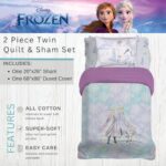 Franco Disney’s Frozen 2 Kids Bedding Super Soft Premium Organic Cotton Quilt Coverlet with Sham, 2 Piece Twin Size, (Officially Licensed Product)