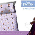Saturday Park Disney Frozen Watercolor Twin Sheet Set – 3 Piece 100% Organic Cotton Sheets Featues Elsa & Anna – GOTS & Oeko-TEX Certified (Disney Official)