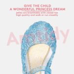 Amtidy Flats Mary Jane Dance Party Cosplay Shoes, Snow Queen Princess Birthday Sandals for Little Girls, Toddler Blue 11M Little Kid