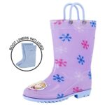Disney Girls Frozen Kids Rain Boots with Soft Removable Liner Snow, 12 Little