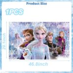 1Pcs Frozen Party Decoration Banner Photography Background for Kids Birthday Party Frozen Photo Booth Props (4.16X2.3 Ft)