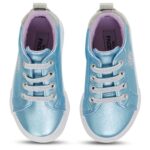 Disney Frozen’s Magical High Top Shoes for Girls Elsa, Anna, Olaf Adventure Blue Lace Up Sneakers – Cute, Comfortable, and Ready for Playtime Magic (Light Blue, 9)