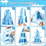 Ben Louis 3 Tier Frozen Cupcake Stand Frozen Birthday Party Supplies Winter Wonderland Baby Shower Cake Table Decoration Snowflake Party Cupcake Holder for Girl Kids Winter Blue Princess Party Favor
