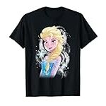 Disney Frozen Elsa Snowflake Swirls Princess Pose T-Shirt