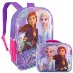 Disney Frozen Backpack and Lunch Bag Set – Bundle of 16” Elsa & Anna Backpack, Frozen Lunch Box, Water Bottle, Stickers, More | Frozen School Supplies