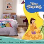 Sunny Side Up Disney Princess Twin Comforter Set – 5 Piece Kids Bedding Includes Comforter, Sheets & Pillow Cover – Super Soft Rainbow Stars Microfiber Bed Set