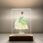 Wood Base Stand Princess Night Light Up Table Desk Lamp LED CHOOSE Your Favorite PRINCESS in CHECKOUT Princess Sign Personalized Free Engraved With Your Name On It, Made to Order Girls Room Decor
