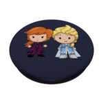 Disney Frozen 2 Elsa and Anna Chibi Art PopSockets Standard PopGrip