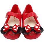 iFANS Girls Sweet Dot Bow Princess Sandals Shoes Mary Jane Flats for Toddler/Little Kid Red