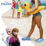 Josmo Girls Clog Water Slides – Frozen Anna Elsa Summer Sandal Kids Pool Shoes – Backstrap Closed Toe Slipon Clogs – Light Blue (Size 7-8 Toddler)
