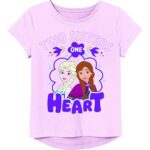 Disney Toddler Frozen Short Sleeve T-Shirt-Elsa, Anna-Girls Sizes 2-16, Light Pink