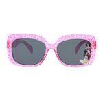 Disney Girls Princess Sparkle Kids Rectangular Sunglasses, Crystal Pink/Glitter Injection, 49