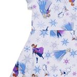 Disney Frozen Elsa Princess Anna Olaf Christmas Toddler Girls Skater Dress White/Purple 2T