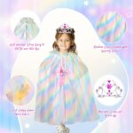 Meland Princess Dress Up for Girls – Dress Up Clothes for Little Girls with Cape, Princess Toys for Girls Age 3,4,5,6 Year Old, Christmas Birthday Gift for Toddler Girls Halloween Role Play