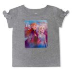 Disney Frozen Elsa and Anna T-Shirt, Legging and Scrunchie Outfit for Toddlers and Little Girl – Purple/Grey