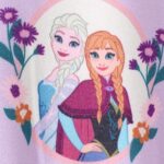 Disney Frozen Elsa Anna Girls 2 Piece Outfit Ruffle Sleeve Peplum Top & Striped Shorts Summer Clothes for Toddler Girls Frozen-Purple 4-5 Years