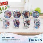Glad for Kids Disney Frozen 9oz Anna & Elsa Snack Cups | Kid-Friendly Paper Cups for Everyday Use, 24 Ct