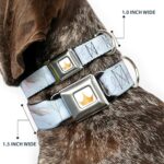 Dog Collar Seatbelt Buckle Frozen Elsa Snowflake Pose with Trees and Script Blues 11 to 16.5 Inches 1.0 Inch Wide