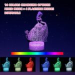 Kenmaca Night Light Princess Castle for Girls Bedroom, 3D Illusion Lamp, 2 Patterns 16 Colors Changing Dimmable Room Décor, Smart Touch & Remote Control, Birthday Gift Kid Daughter