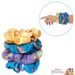 LUV HER Disney Princess Cute Scrunchies for Girls of All Ages – 4 Large Hair Scrunchies for Girls – 4 Printed Scrunchies with Your Favorite Characters – Hair Accessories for girls 3+