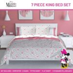 Jay Franco Disney Minnie Mouse King Comforter Set – 7 Piece Bedding Includes Sheet Set & Pillow Covers – Super Soft Cozy Pink Mandala Bedding