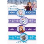 Unique Disney Frozen 2 Stretchy Silicone Bracelets – 4 Pcs, Multicolor, One Size