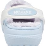 Crocs Kids’ Classic Lined Disney Frozen Clog | Frozen Elsa Shoes, Mineral Blue, 3 Little Kid