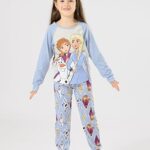 Disney Frozen Elsa, Anna, and Olaf Girls Long Sleeve Shirt and Pants Set for Toddler and Little Kids