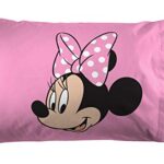 Jay Franco Kids Sheet Set with Fitted, Flat Sheets & Pillow Cover – Ultra-Soft Bedding with Pillowcase for Room Decor, Pink – Minnie Mouse, 4 Piece Full