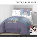 Disney Mickey Mouse & Minnie Mouse Full Size Comforter Set – 7 Piece Bedding Includes Sheet Set & Pillow Covers – Super Soft Cozy Bedding