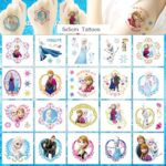 20pcs Frozen Temporary Tattoos for Kids, Disney Princess Birthday Party Favors, Cute Cartoon Decoration Sticker Gifts for Girl Boys Home Activity Class Prizes Carnival Christmas Rewards